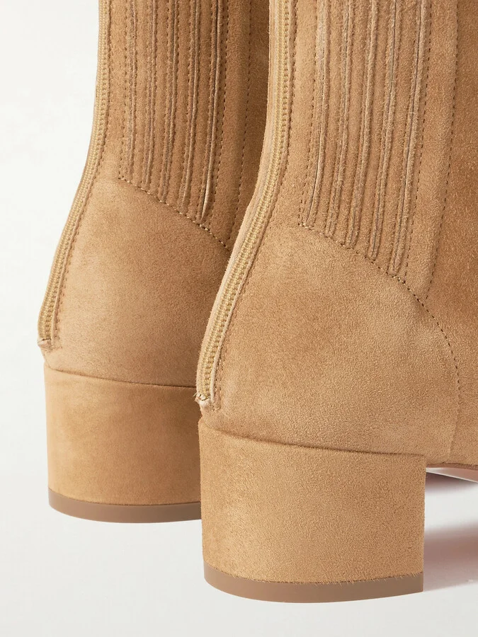 Aquazzura - Saint Honoré 35 Suede Ankle Boots - Brown - Image 4