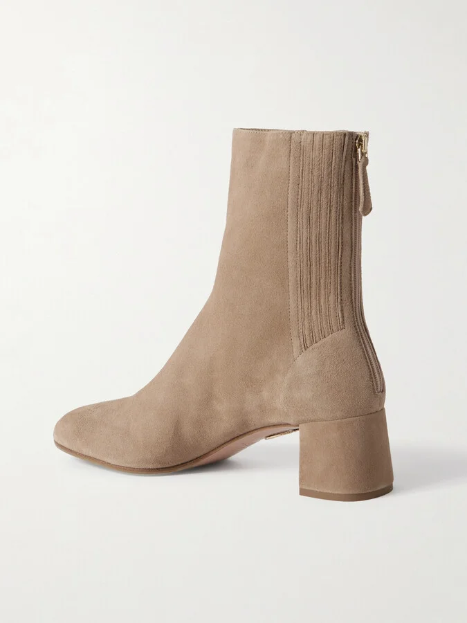 Aquazzura - Saint Honoré 50 Suede Ankle Boots - Neutrals - Image 3