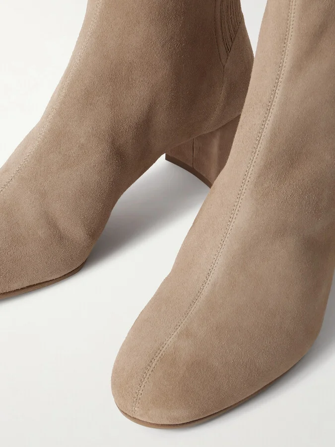 Aquazzura - Saint Honoré 50 Suede Ankle Boots - Neutrals - Image 4