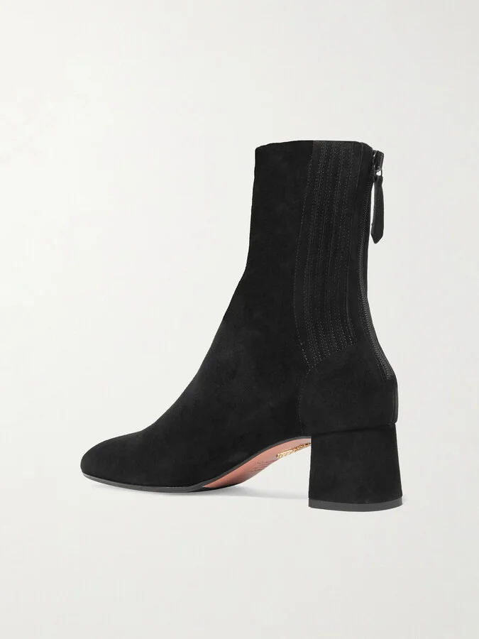Aquazzura - Saint Honoré 50 Suede Sock Boots - Black - Image 3