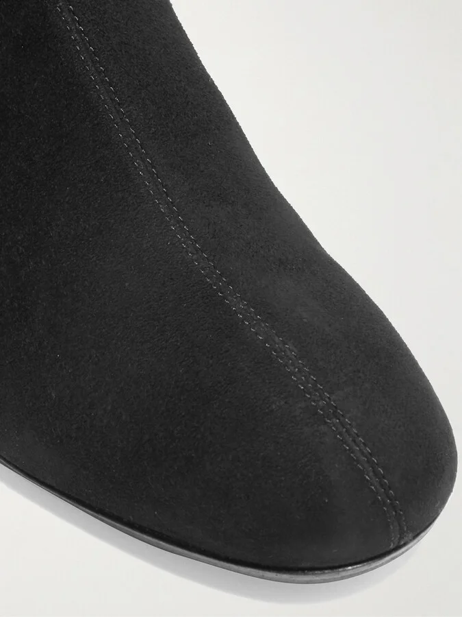 Aquazzura - Saint Honoré 50 Suede Sock Boots - Black - Image 4