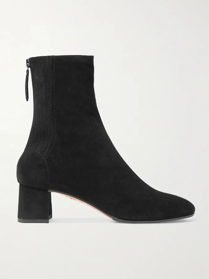 Aquazzura - Saint Honoré 50 Suede Sock Boots - Black