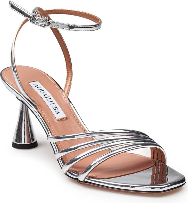 Aquazzura Sandal In Mirror-Effect Leather - Image 2