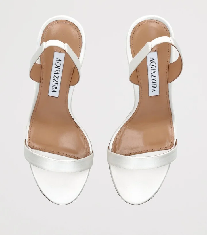 Aquazzura Satin So Nude Slingback Sandals 85 - Image 4