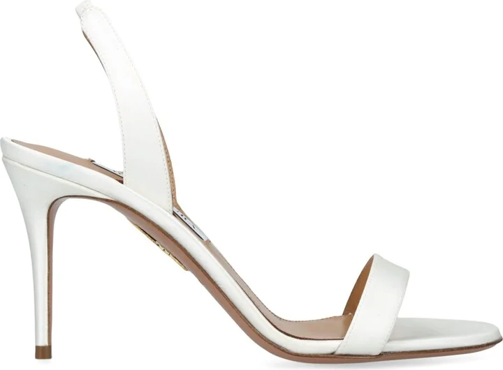 Aquazzura Satin So Nude Slingback Sandals 85