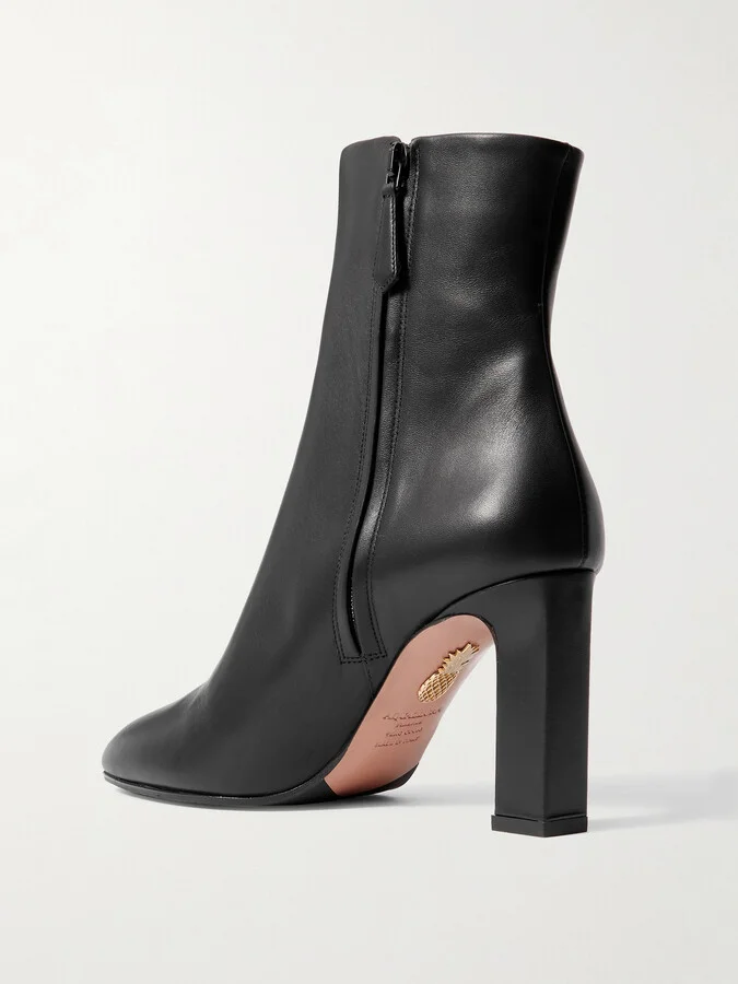 Aquazzura - Sellier 85 Leather Ankle Boots - Black - Image 3