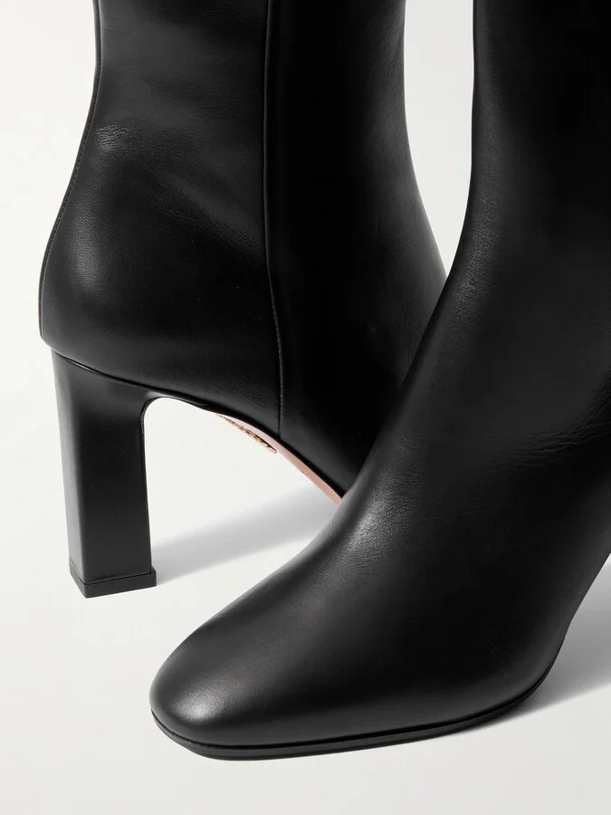 Aquazzura - Sellier 85 Leather Ankle Boots - Black - Image 4