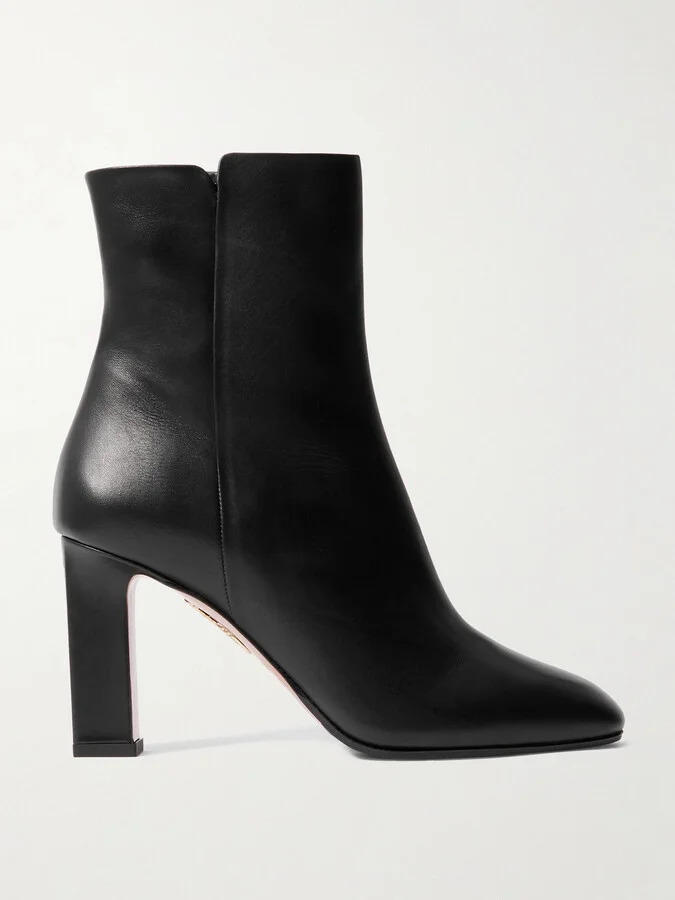 Aquazzura - Sellier 85 Leather Ankle Boots - Black