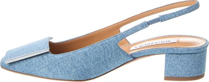 Aquazzura Shibuya 35 Denim Slingback Pump - Image 2