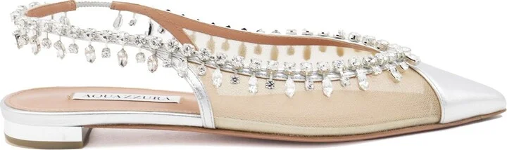 Aquazzura Silver Flat