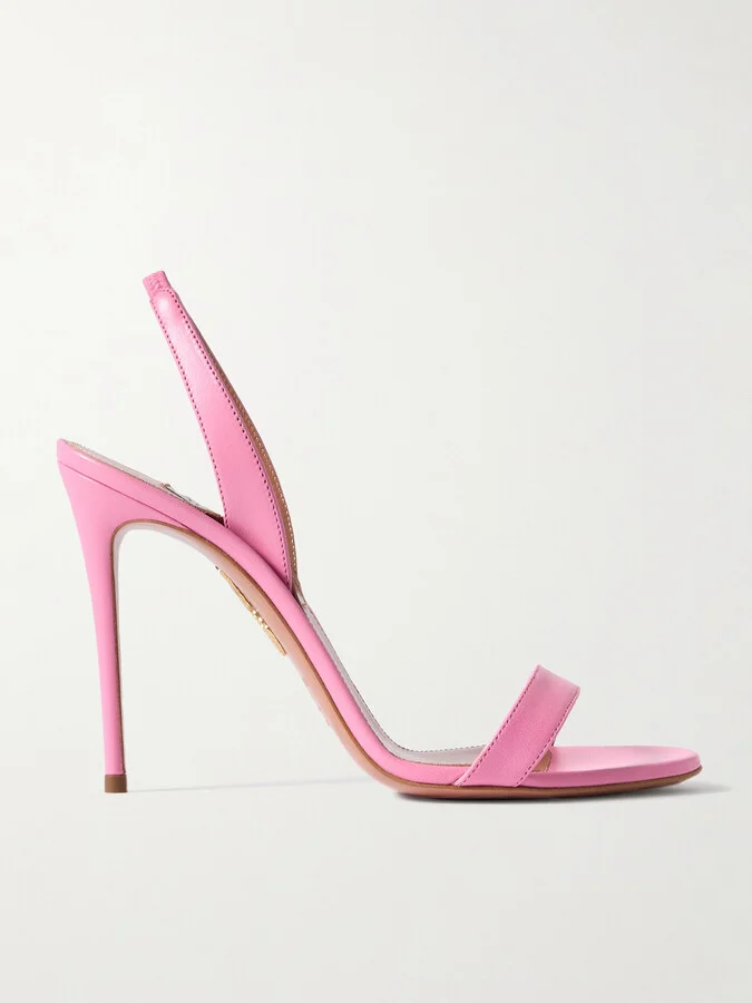 Aquazzura - So Nude 105 Leather Slingback Sandals - Pink