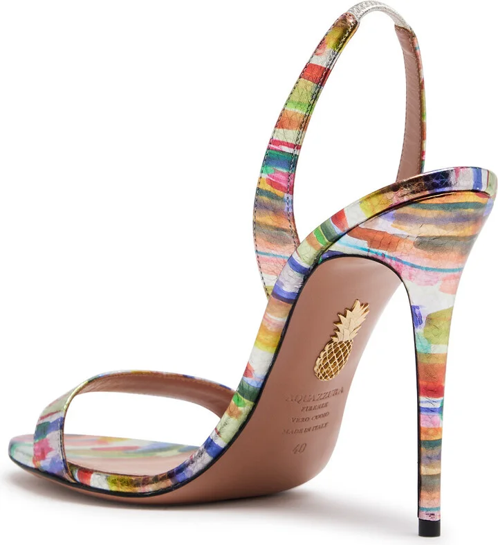 Aquazzura So Nude 105 Printed Leather Slingback Sandals - Image 2