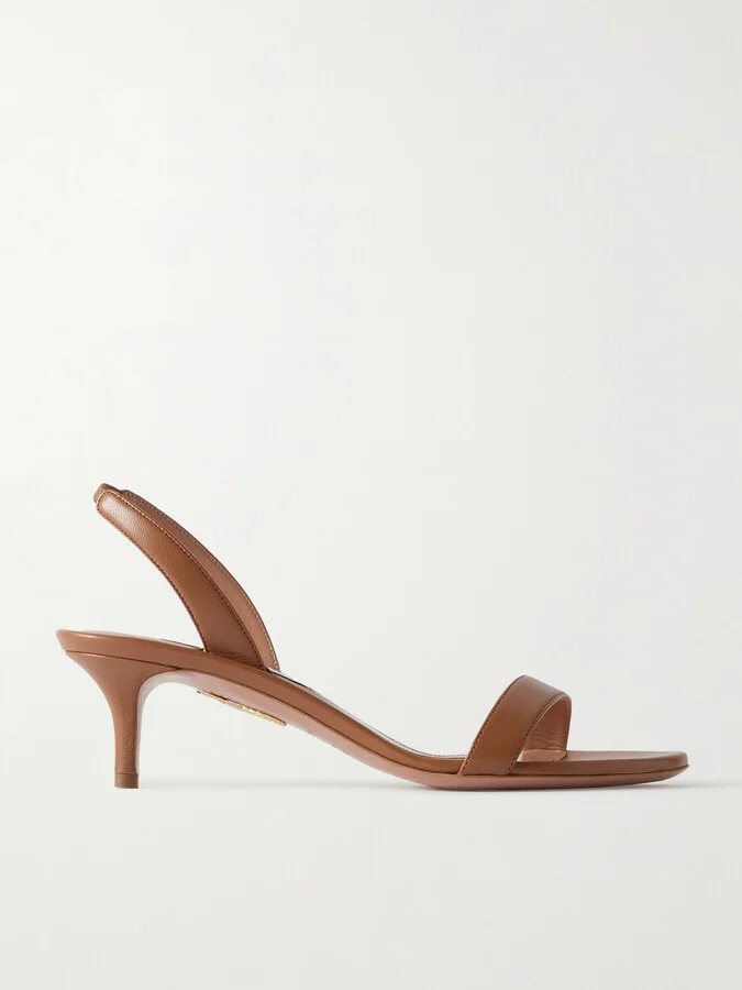 Aquazzura - So Nude 50 Leather Slingback Sandals - Brown