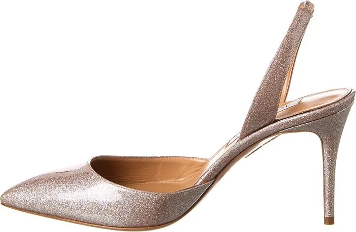 Aquazzura So Nude 85 Glitter Vinyl Slingback Pump - Image 2
