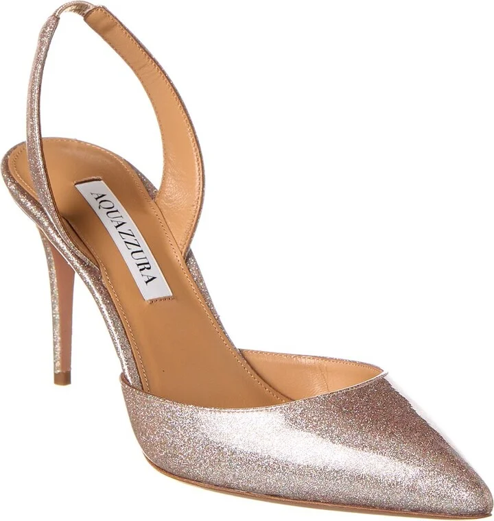 Aquazzura So Nude 85 Glitter Vinyl Slingback Pump