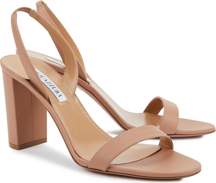 Aquazzura So Nude 85 Leather Slingback Sandals - Image 6