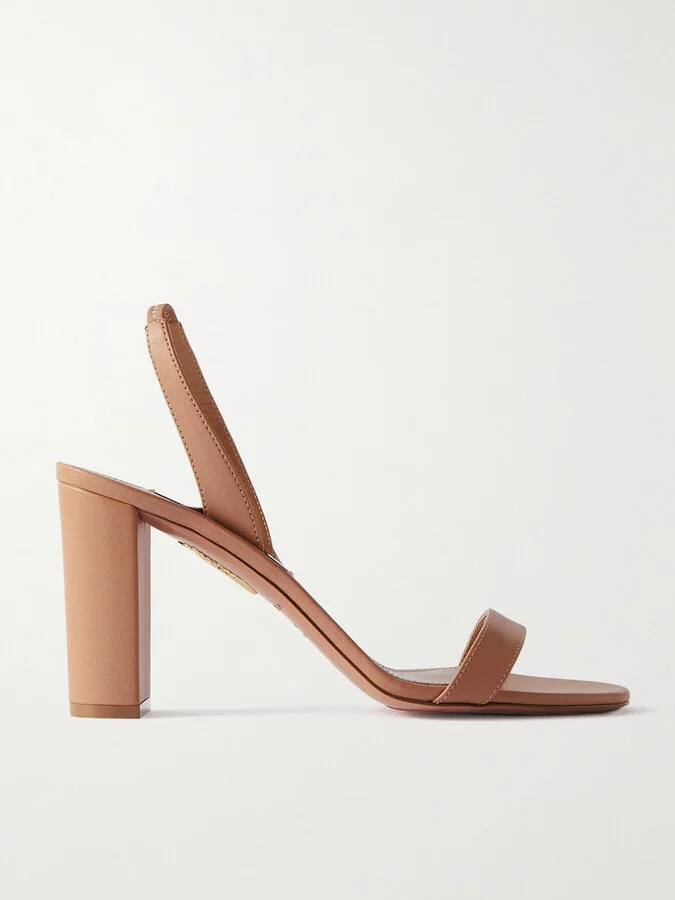 Aquazzura - So Nude 85 Leather Slingback Sandals - Neutrals
