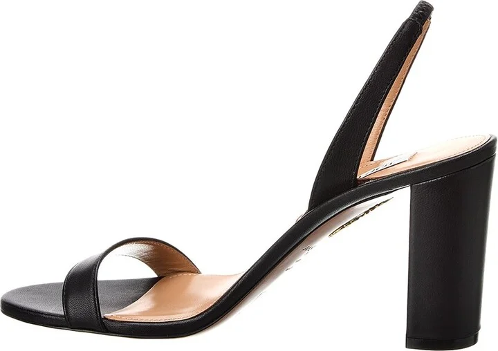 Aquazzura So Nude Block 85 Leather Slingback Sandal - Image 2