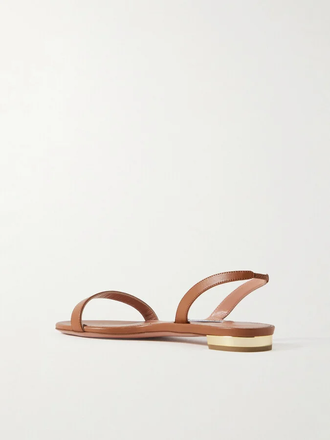 Aquazzura - So Nude Leather Slingback Sandals - Brown - Image 3