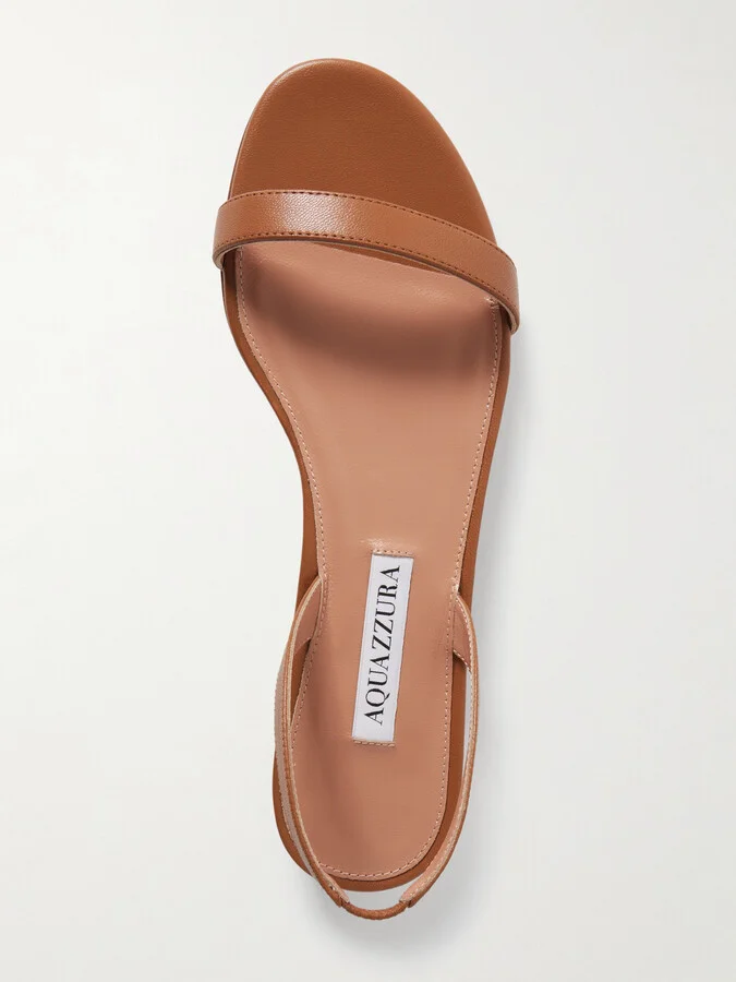 Aquazzura - So Nude Leather Slingback Sandals - Brown - Image 5