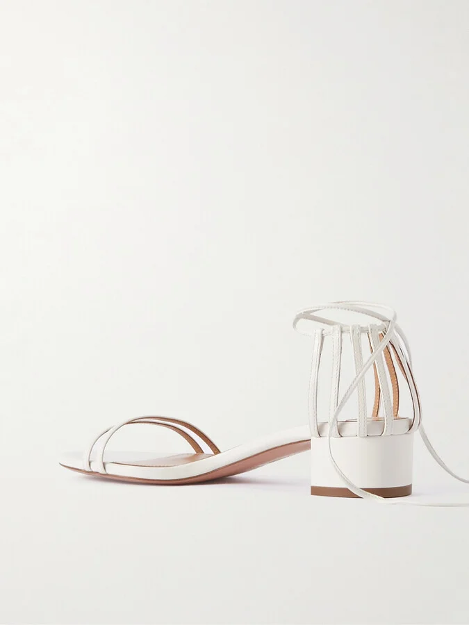 Aquazzura - Straight To Heaven Leather Sandals - White - Image 3