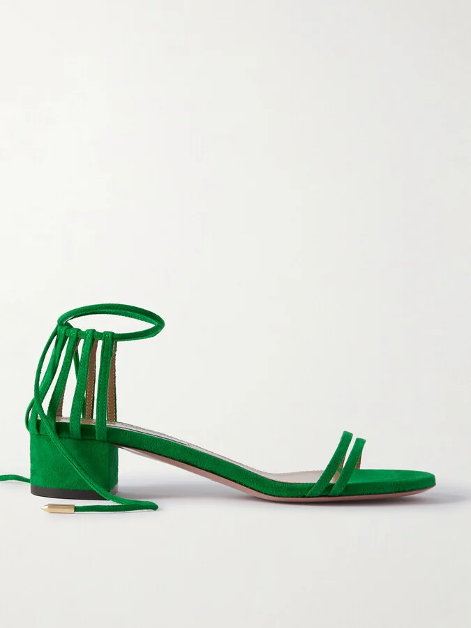 Aquazzura - Straight To Heaven Suede Sandals - Green