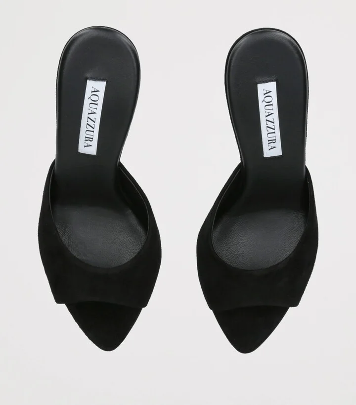 Aquazzura Suede Bisous Mules 85 - Image 4