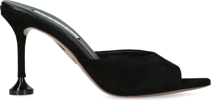 Aquazzura Suede Bisous Mules 85