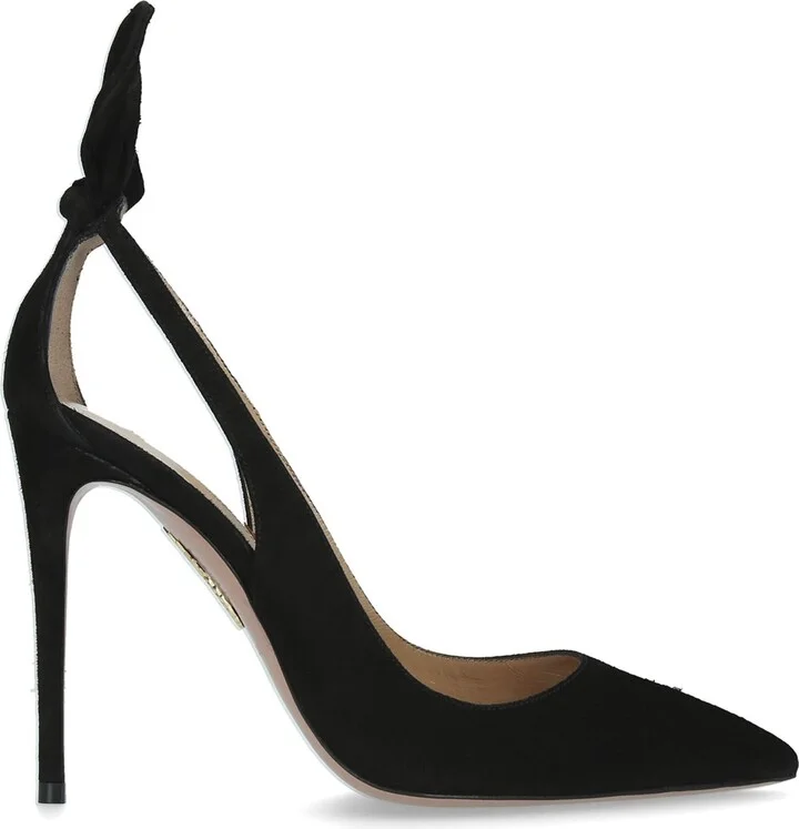 Aquazzura Suede Bow Tie Pumps 105 - Image 2