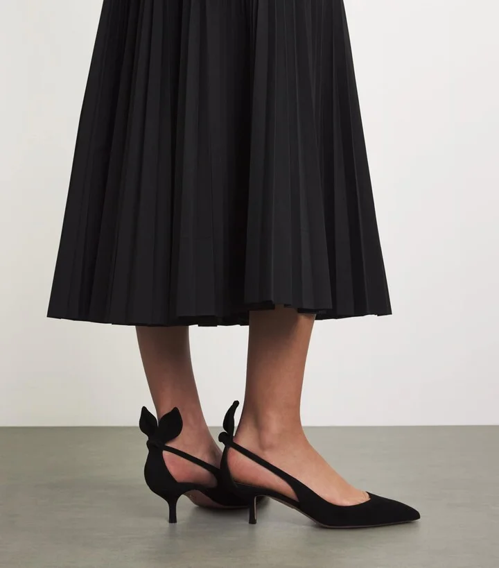 Aquazzura Suede Bow Tie Pumps 50 - Image 2