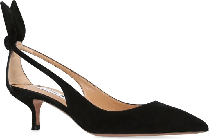 Aquazzura Suede Bow Tie Pumps 50 - Image 6