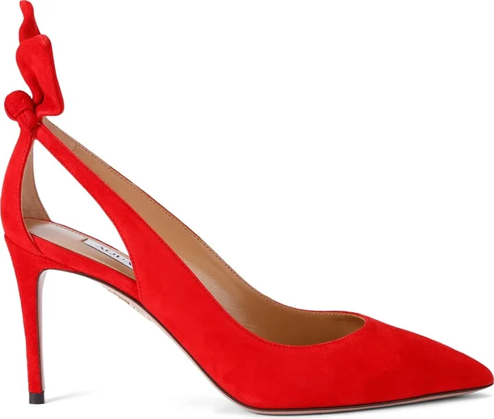 Aquazzura Suede Bow Tie Pumps 85