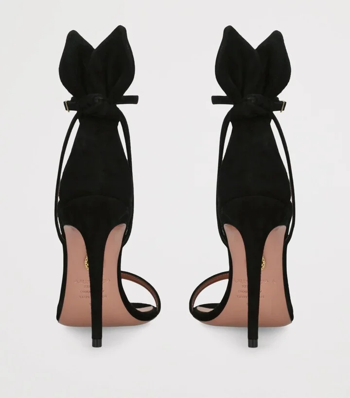 Aquazzura Suede Bow Tie Sandals 105 - Image 2