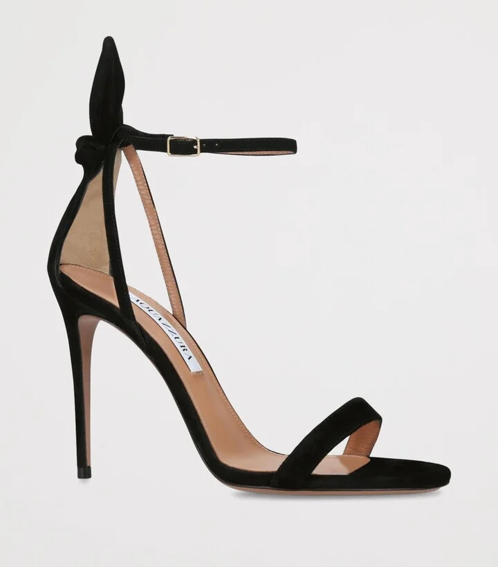 Aquazzura Suede Bow Tie Sandals 105 - Image 3