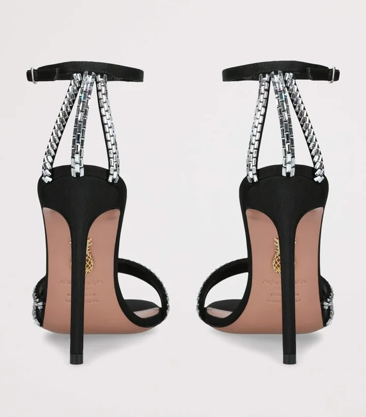 Aquazzura Suede Embellished Milagros Sandals 105 - Image 2