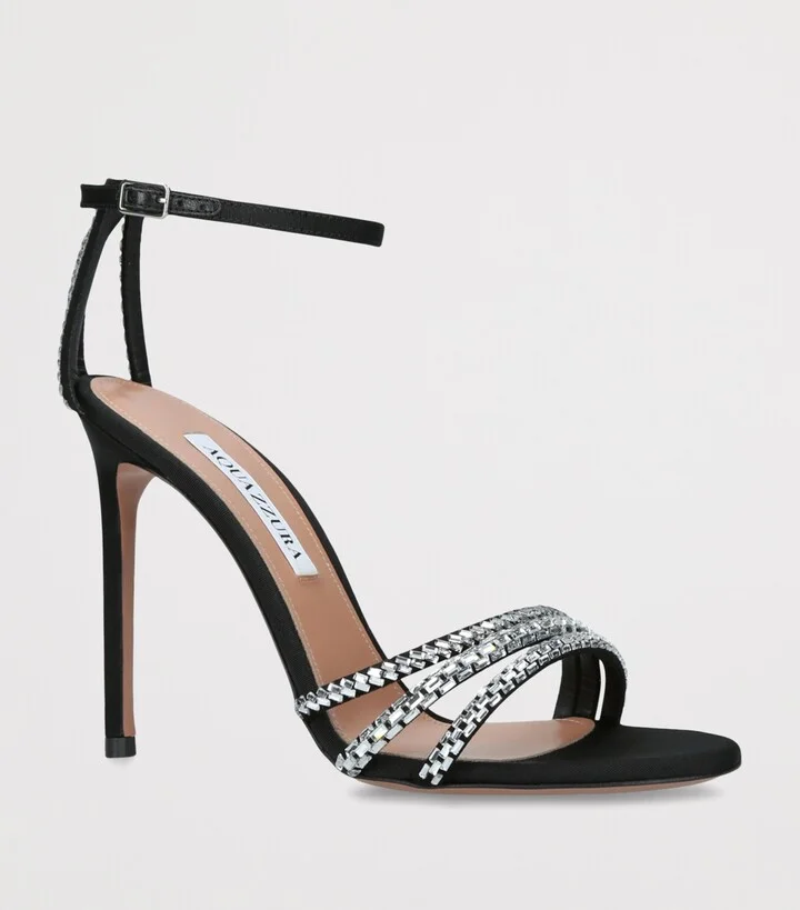 Aquazzura Suede Embellished Milagros Sandals 105 - Image 3