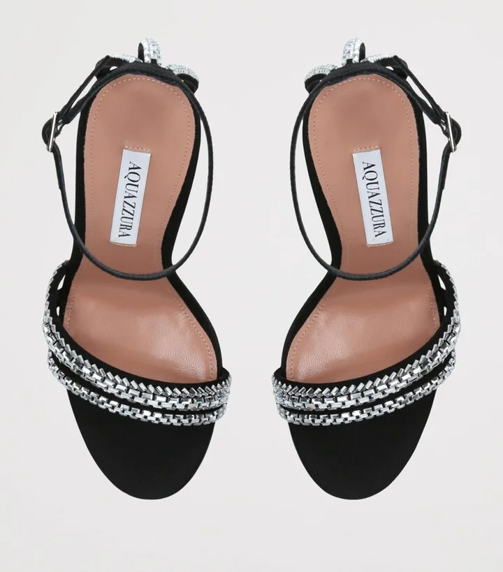 Aquazzura Suede Embellished Milagros Sandals 105 - Image 4