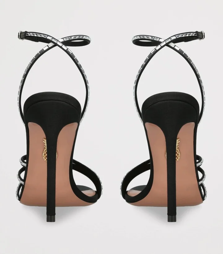 Aquazzura Suede Embellished Mistica Sandals 105 - Image 2