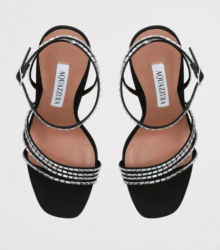 Aquazzura Suede Embellished Mistica Sandals 105 - Image 4