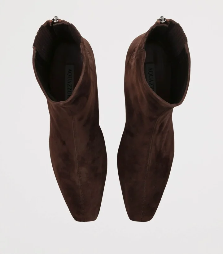 Aquazzura Suede Saint Honor Ankle Boots 35 - Image 4