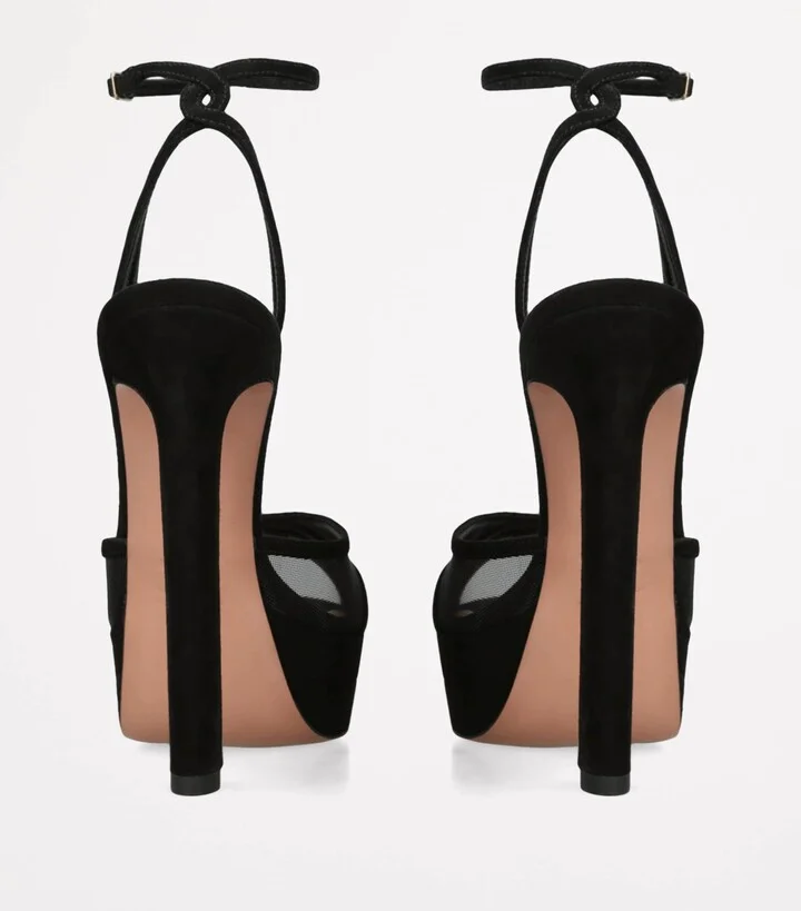 Aquazzura Suede Shear Plateau Platform Sandals 130 - Image 2