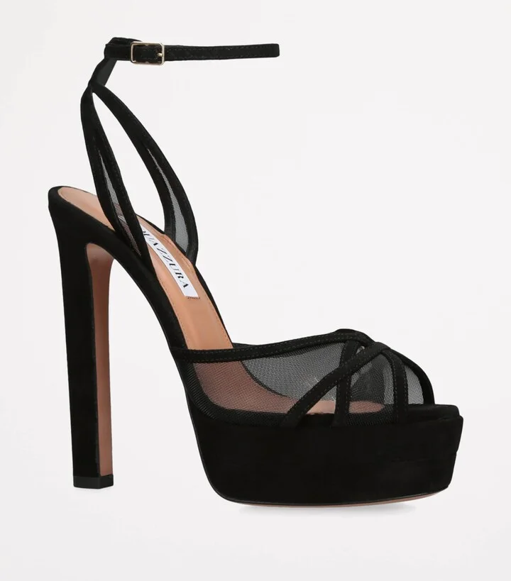 Aquazzura Suede Shear Plateau Platform Sandals 130 - Image 3