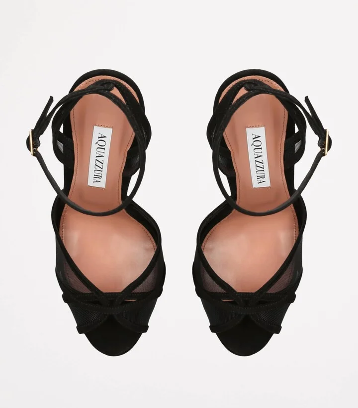 Aquazzura Suede Shear Plateau Platform Sandals 130 - Image 4