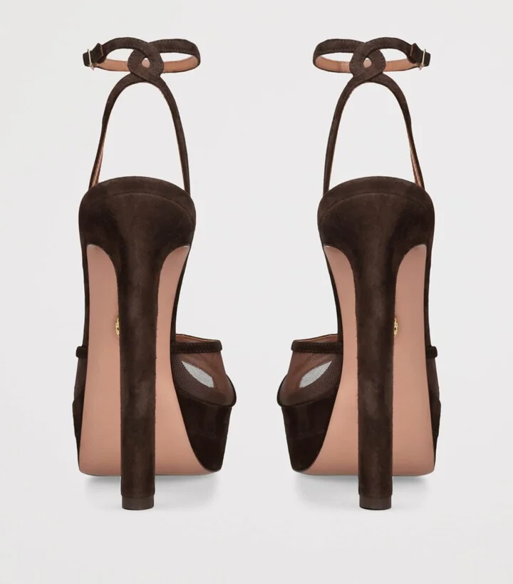 Aquazzura Suede Shear Plateau Sandals 130 - Image 2