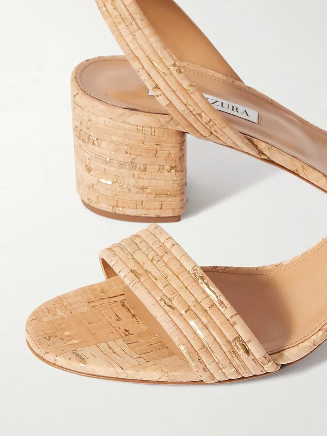 Aquazzura - Sundance 50 Cork Sandals - Neutrals - Image 4