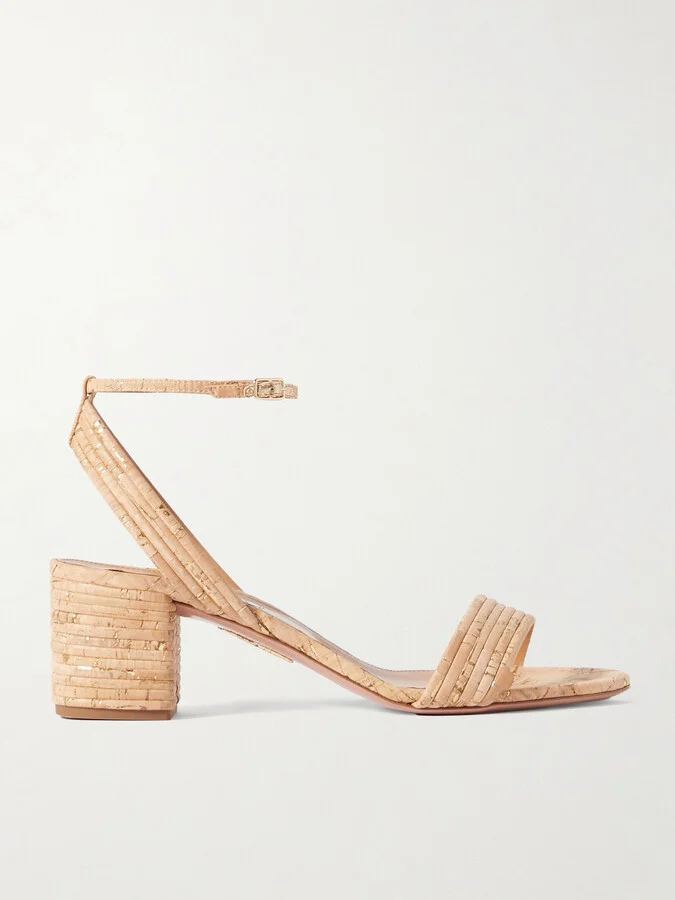 Aquazzura - Sundance 50 Cork Sandals - Neutrals