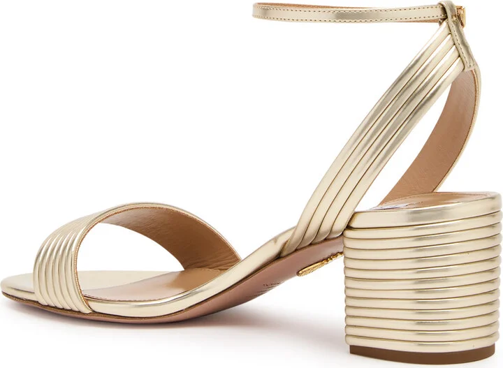 Aquazzura Sundance 50 Metallic Leather Sandals - Image 2