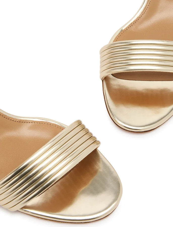 Aquazzura Sundance 50 Metallic Leather Sandals - Image 3
