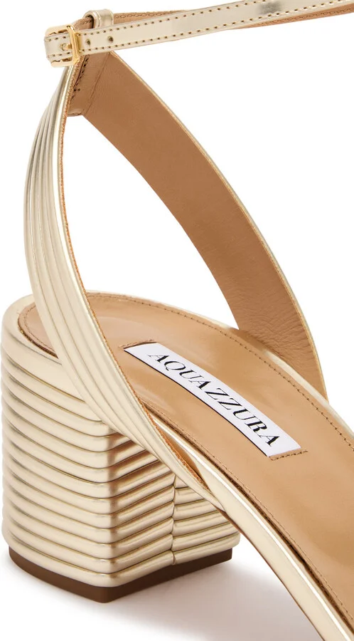 Aquazzura Sundance 50 Metallic Leather Sandals - Image 4