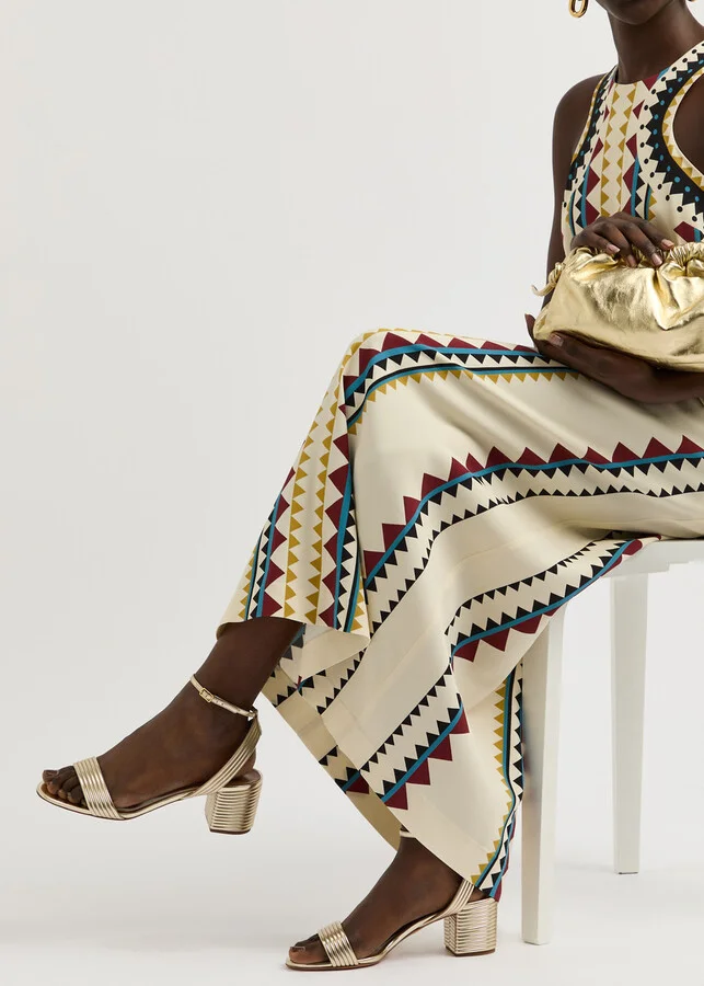 Aquazzura Sundance 50 Metallic Leather Sandals - Image 5